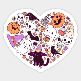 Cute halloween heart shape Sticker